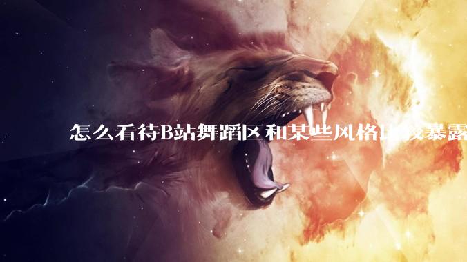 怎么看待B站舞蹈区和某些风格比较暴露的up？